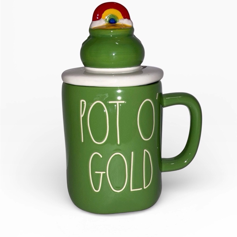 Rae Dunn Green Ceramic St. Patrick’s Day Mug w/lid. New